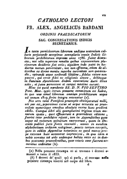 Index Librorum Prohibitorum | Bardani Alexander Angelicus