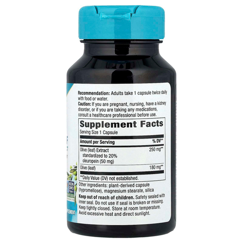Nature's Way, Экстракт премиального качества, листья оливы, 60 веганских капсул