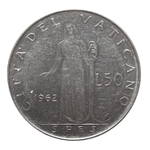 50 лир 1962 год, Ватикан. aUNC