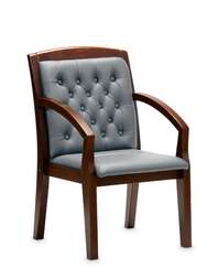 Кресло для посетителей Zurich D серая кожа