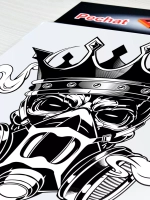 Наклейка - Череп с дымом