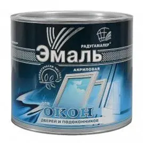 Эмаль акриловая для окон, дверей и подоконников, 0,9 кг, белая