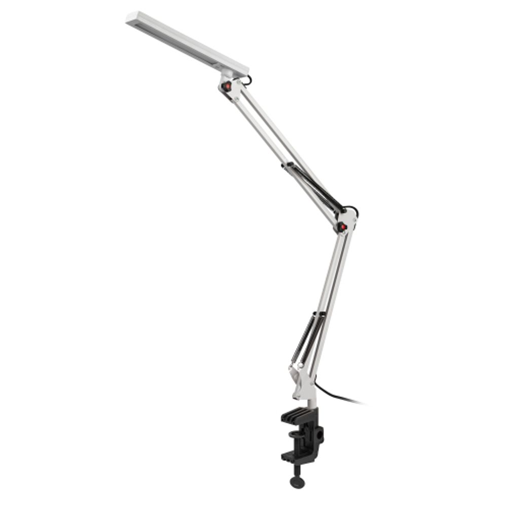Настольный светильник ЭРА NLED-507-8W-W светодиодный на струбцине белый | Светодиодные настольные лампы
