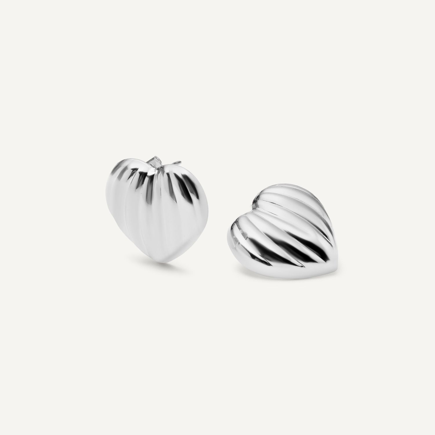 Серьги Plicated Heart Earrings – Silver
