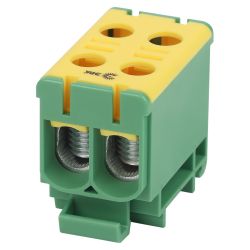 Клемма силовая вводная КСВ ЭРА NO-224-139 двойная (KE66.3) 6-50 мм2 желтая/зеленая PE | Клеммы силовые вводные КСВ, КВМ