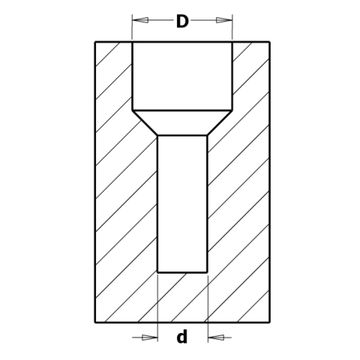Зенкер специальный 45° HW Z2 S=8X25  D=3/12 RH CMT 521.312.11