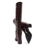 Сапоги казаки на каблуке TWINSET - коричневый(242TGT040)