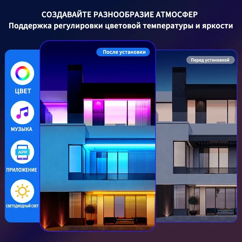 Светодиодная интеллектуальная светодиодная лента с дистанционным управлением RGB5050 DIY инфракрасное управление через Bluetooth APP 16 лампочек/м 5 метров