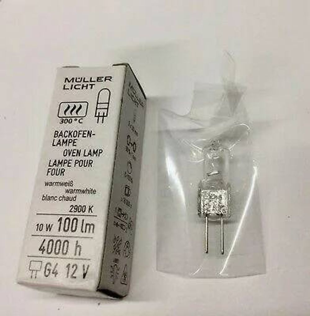 34200 MULLER-LICHT Лампа для духового шкафа /печи 10W 12V G4 300°C галогеновая