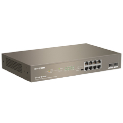Коммутатор IP-COM G1110P-8-150W Коммутатор PoE неуправляемый 10-Ports 10 / 100 / 1000 Base-T + 2-Ports 1000 Base-X SFP / 8-Ports PoE (PoE бюджет 130W)