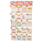 Открытка прямоугольная Basir, серия "Цветы", с блёстками, 8.2*7 см, 160 шт