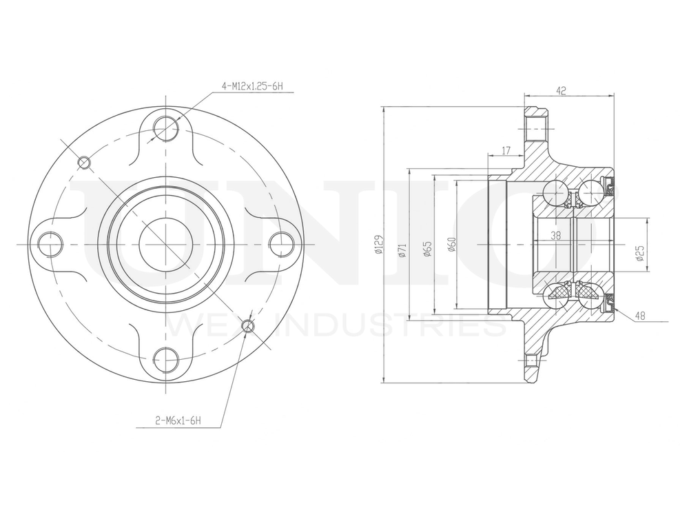 Ступица задняя (с ABS) UNIO HUB-20221