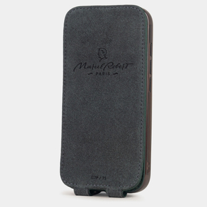 Кожаный чехол для iPhone 17 Pro, теленок темно-зеленого цвета