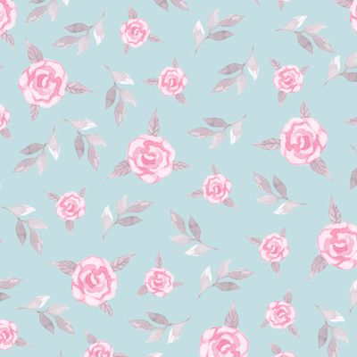 Акварельные розы на мятном фоне