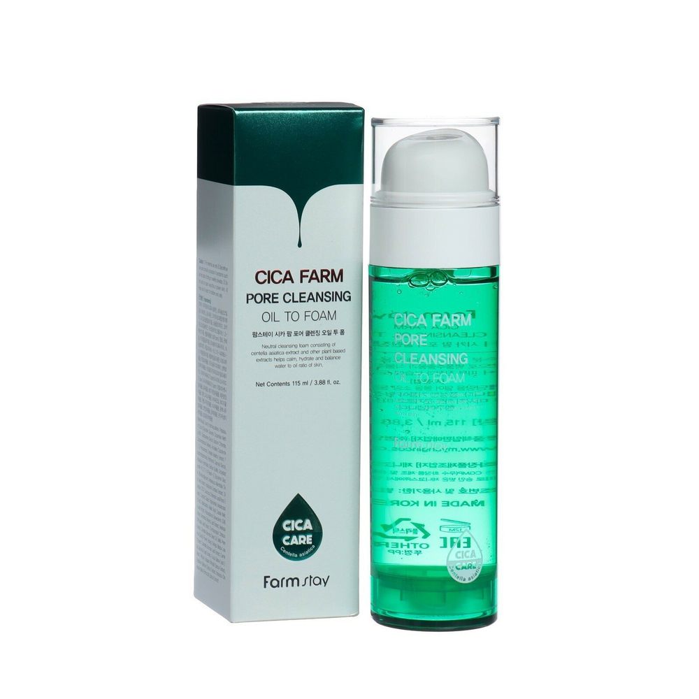 Гидрофильное масло-пенка для лица с центеллой азиатской FarmStay Cica Farm Pore Cleansing Oil To Foam /115 мл/гр.