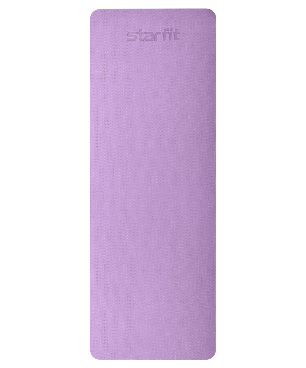 Коврик для йоги и фитнеса FM-201, TPE, 183x61x0,6 см, фиолетовый пастель/синий пастель