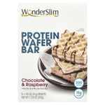 WonderSlim, протеиновая вафля, со вкусом шоколада и малины, 5 пакетиков по 41 г (1,45 унции)