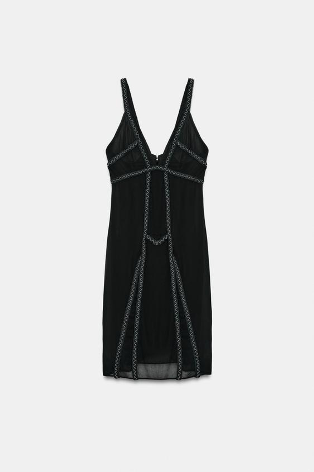 ZARA ПЛАТЬЕ ZW С ВЫШИВКОЙ И БУСИНАМИ, ЧЕРНЫЙ