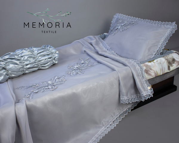 Комплект ритуальный "Орхидея-1" с постелью серый