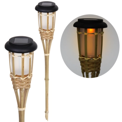 Фонарь садовый «Пламя» 58 см , на солнечной батарее, Теплый белый