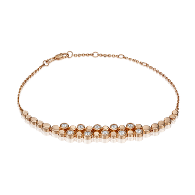 Браслет из красного золота с фианитами