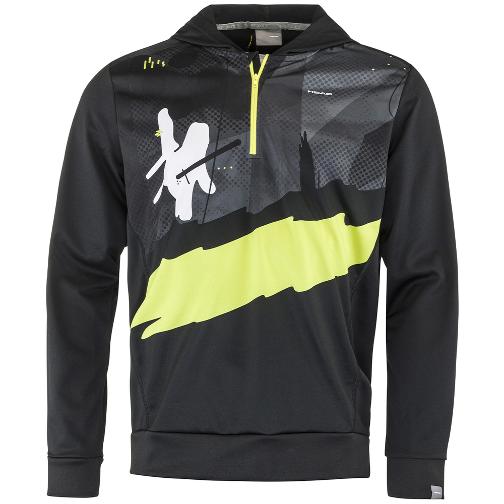 HEAD горнолыжная толстовка юниорская 826121 RACE Hoodie PRINT JR BKYR(black/yellow race)