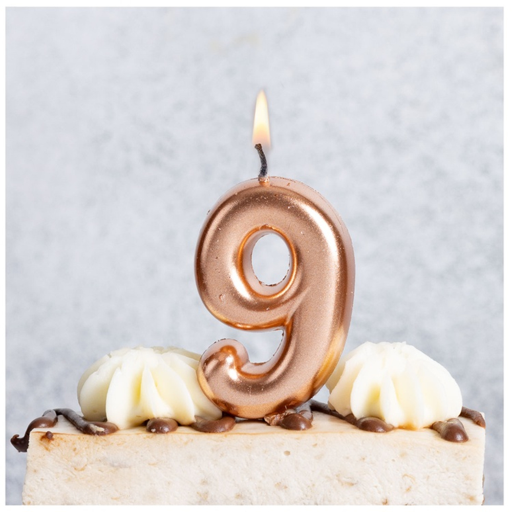 Свечи-цифры Розовое золото 4,5см