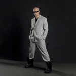 Костюм оверсайз двубортный Светло-серого цвета