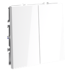 Перекрестный переключатель встраиваемый VOLTUM S70 двухклавишный 10А, (белый глянцевый)