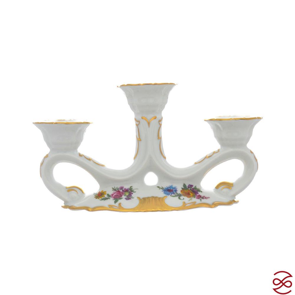 Подсвечник Queen's Crown Мейсенский букет 28 см