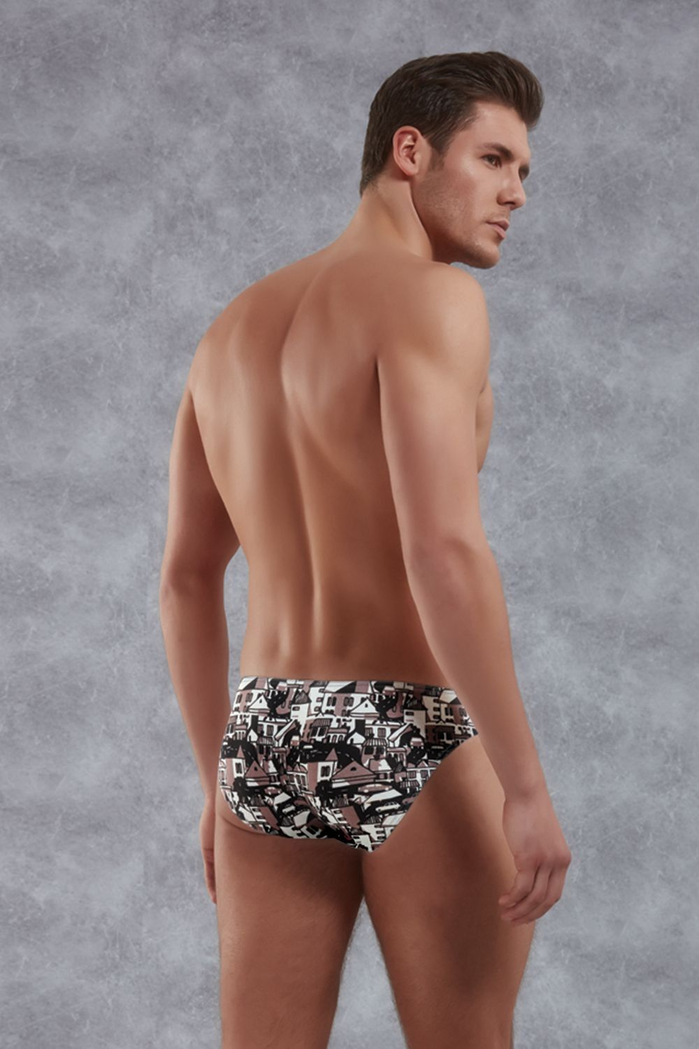 Мужские трусы-слипы с принтом в виде улиц города Doreanse Old City (Размер: S) (Цвет: разноцветный)