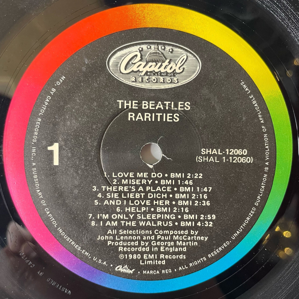 Винтажная виниловая пластинка LP The Beatles Rarities (США 1980)