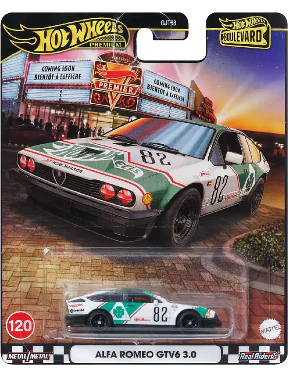 Машинка Хот Вилс Премиум Alfa Romeo GTV6 GJT68 JBL16
