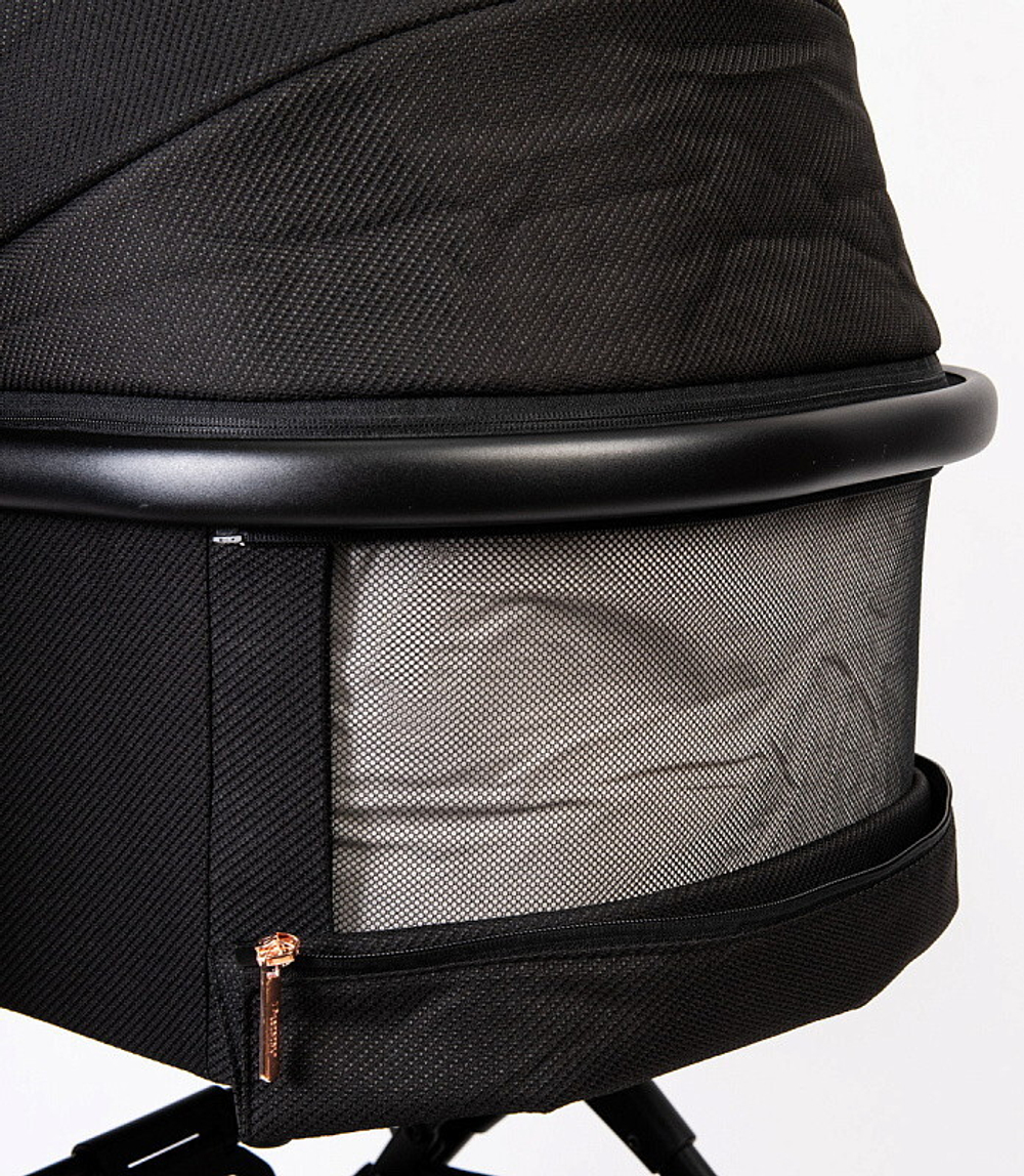 Детская коляска Peppy Tecla 3 в 1 с автокреслом Verona Black Rose Black Черный