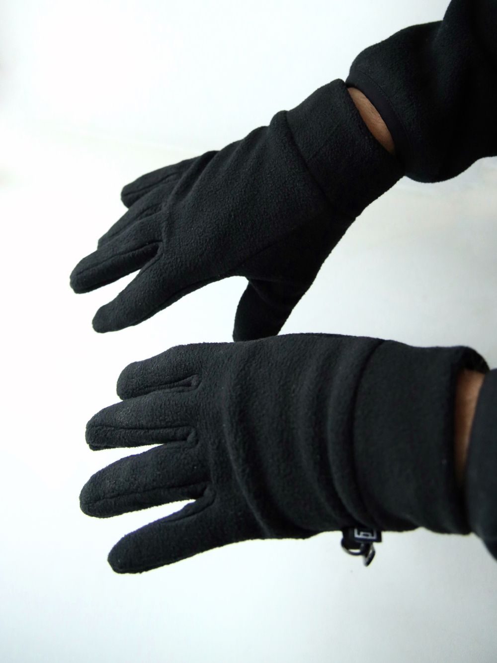 Перчатки варежки флисовые черные город горький флис черный