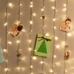 Светодиодная новогодняя гирлянда Intro Holiday INZL-01Z занавес 3*3 м теплый белый 300 led 220в | Intro