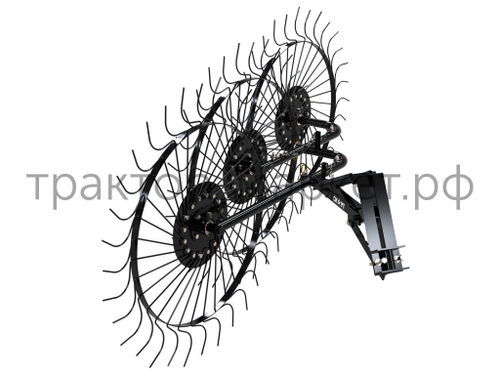 Грабли ворошилки СКАУТ PL-3600 для минитрактора, три кольца сгребания