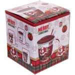 Кружка керамическая 300мл «Щелкунчик» с крышкой и ситечком в подарочной коробке