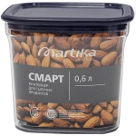 Контейнер для сыпучих продуктов 0,6л «Смарт» чернильно-серый С413ЧСЕР
