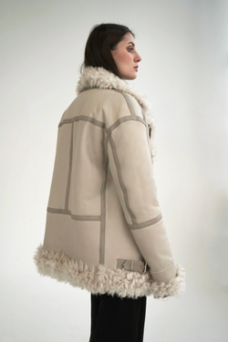 Дубленка двусторонняя Тиградо молочная