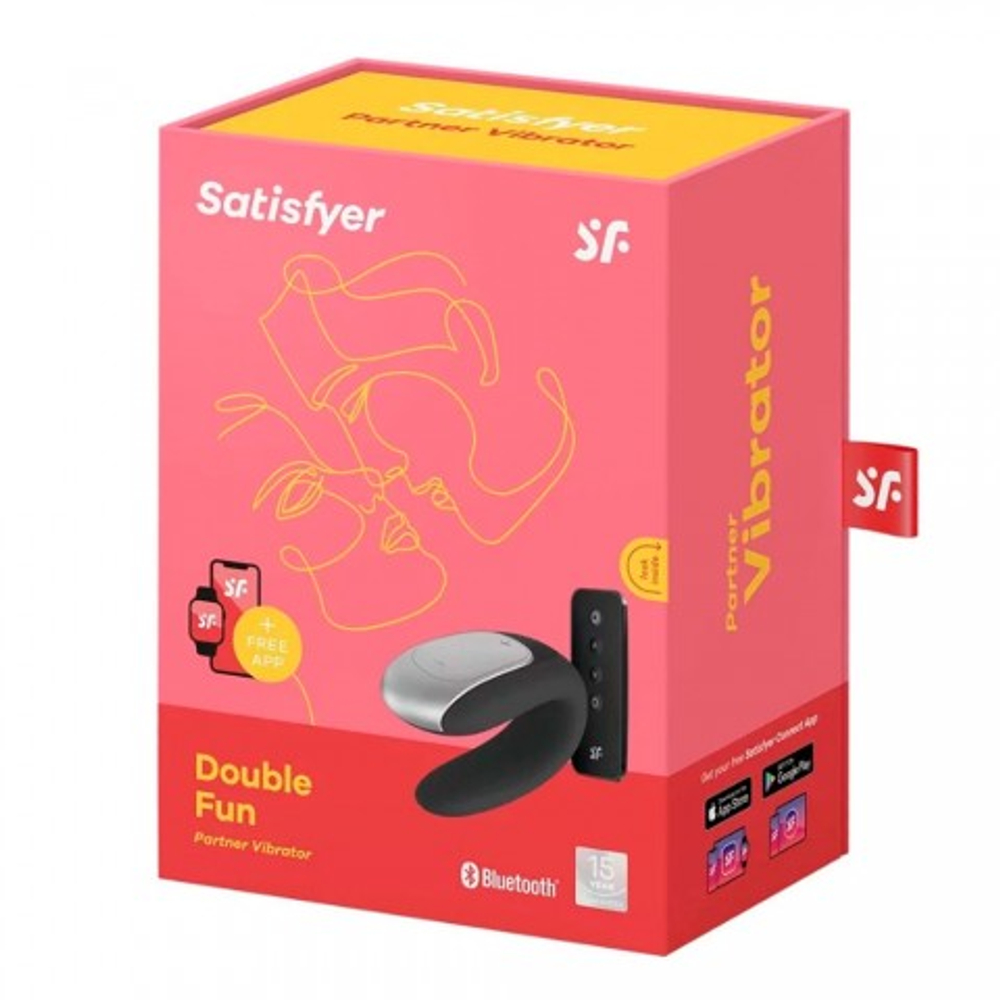 Смарт вибратор для пар Satisfyer Double Fun Connect App черный