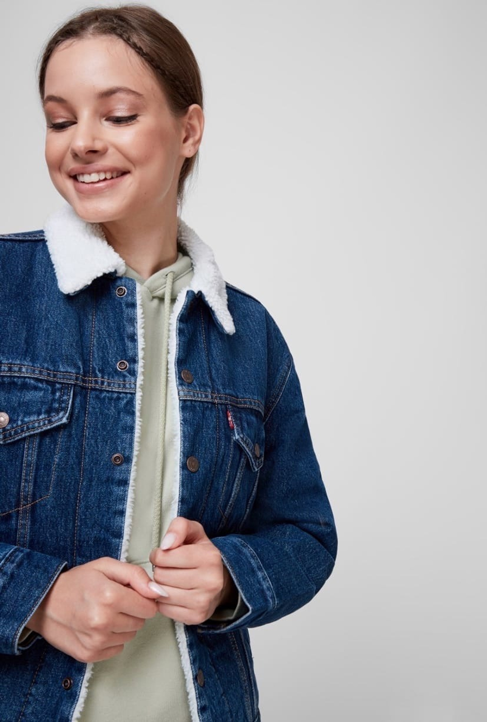 Куртка джинсовая утепленная женская LEVI'S EX-BF SHERPA TRUCKER