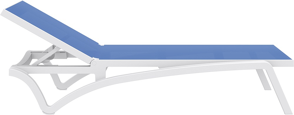 Шезлонг-лежак пластиковый Siesta Contract Pacific, белый, синий