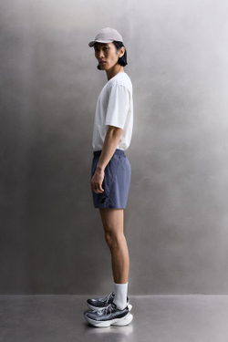 ZARA ЛЕГКИЕ БЕГОВЫЕ ШОРТЫ 5'', ВЫЦВЕТШИЙ СИНИЙ