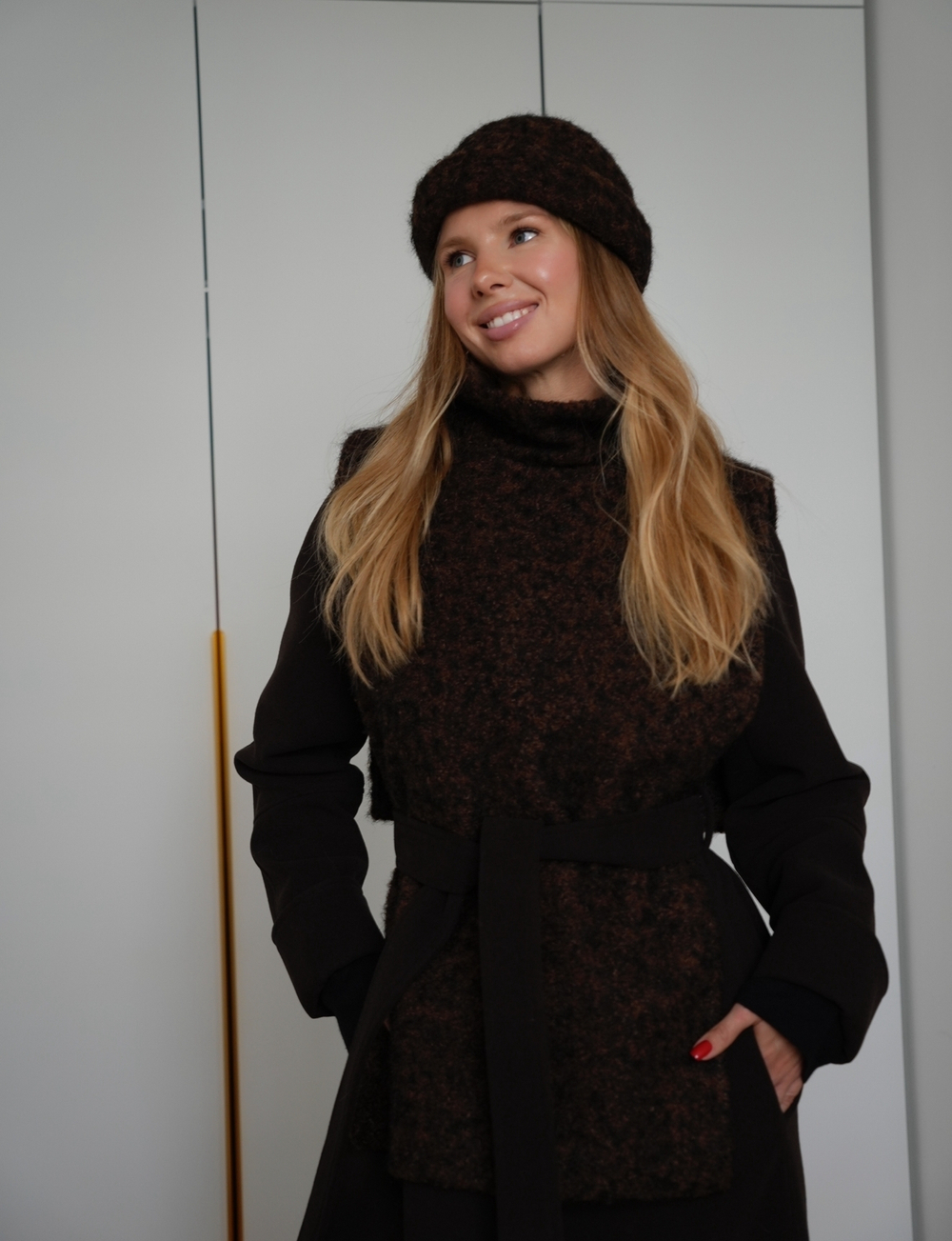 Манишка букле шоколад