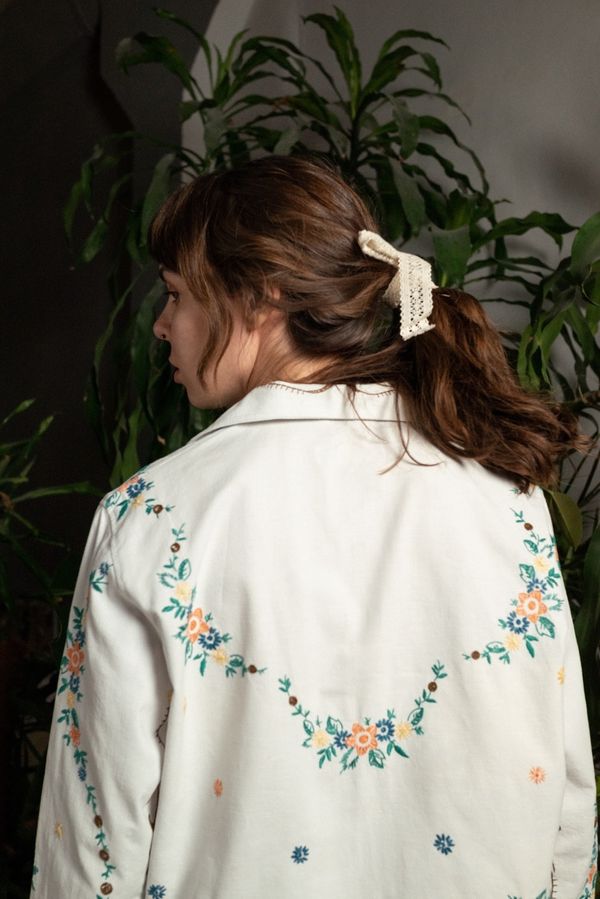 Рубашка Расшитая Маленькими Цветами / Small Flowers Long Sleeve белая - фото 8