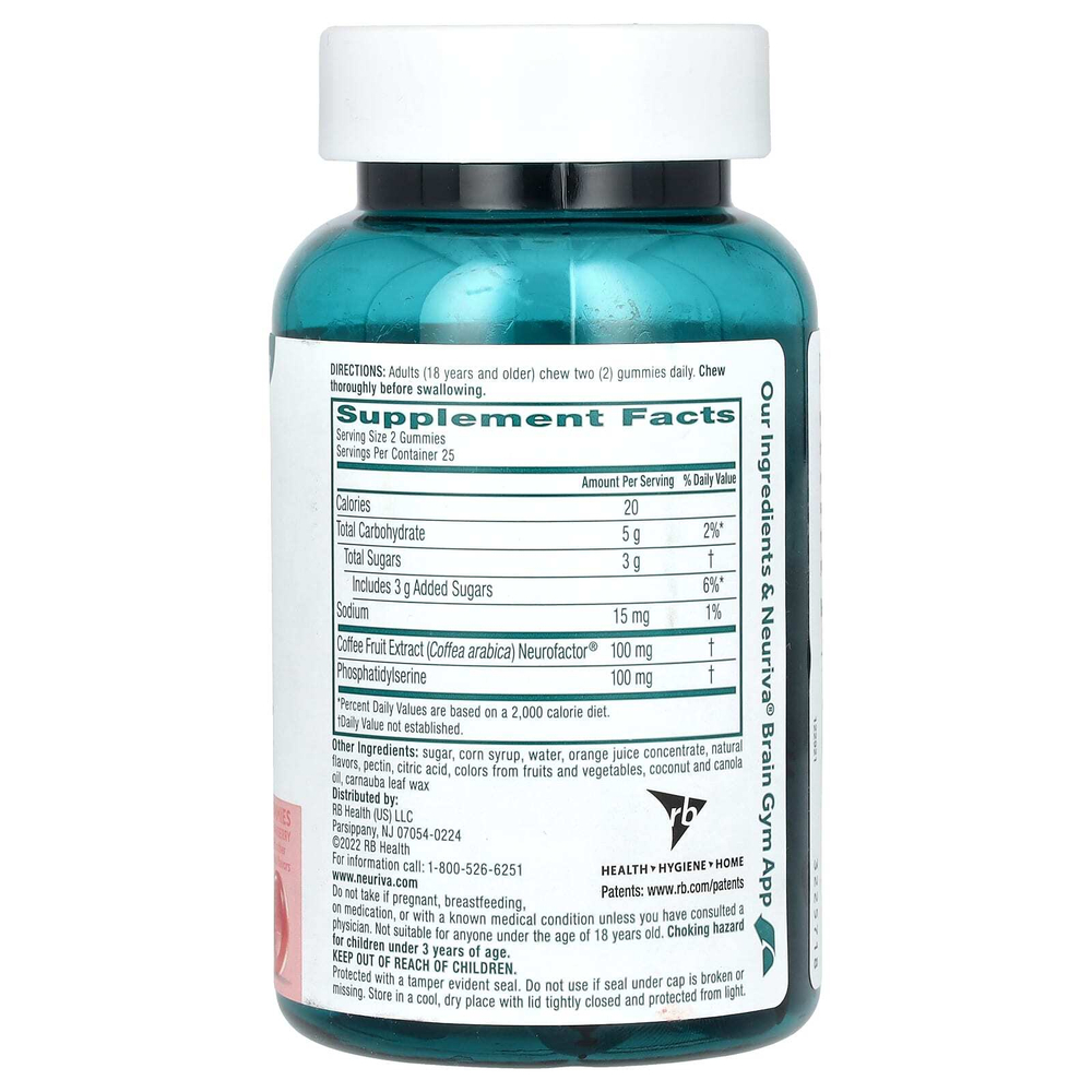 Schiff, Neuriva Brain Performance, оригинальный, со вкусом клубники, 50 жевательных таблеток