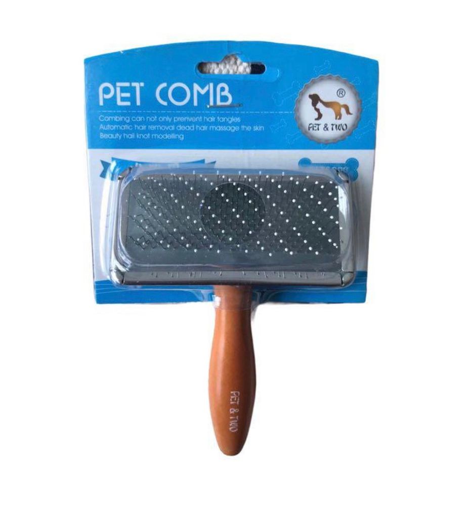 Пуходерка &quot;Pet comb&quot; металл, ручка дерево, капля