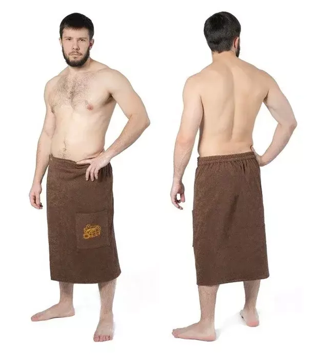 Килт(юбка) муж. махр., карман арт.КМ02 70х150 корич. 300г/м хл100% 2580988