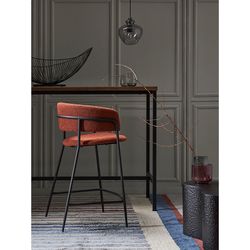 Стул полубарный Helning, букле, терракота